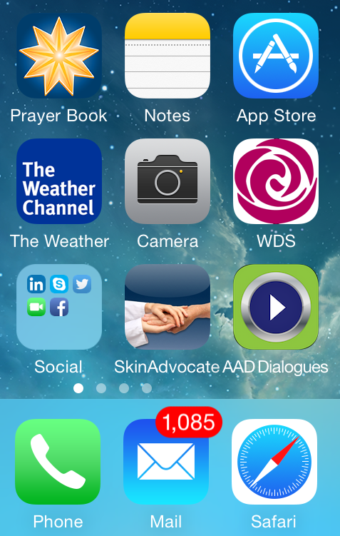 Screen Shot of Dialogues in Derm App with WDS App and Skin Advocate