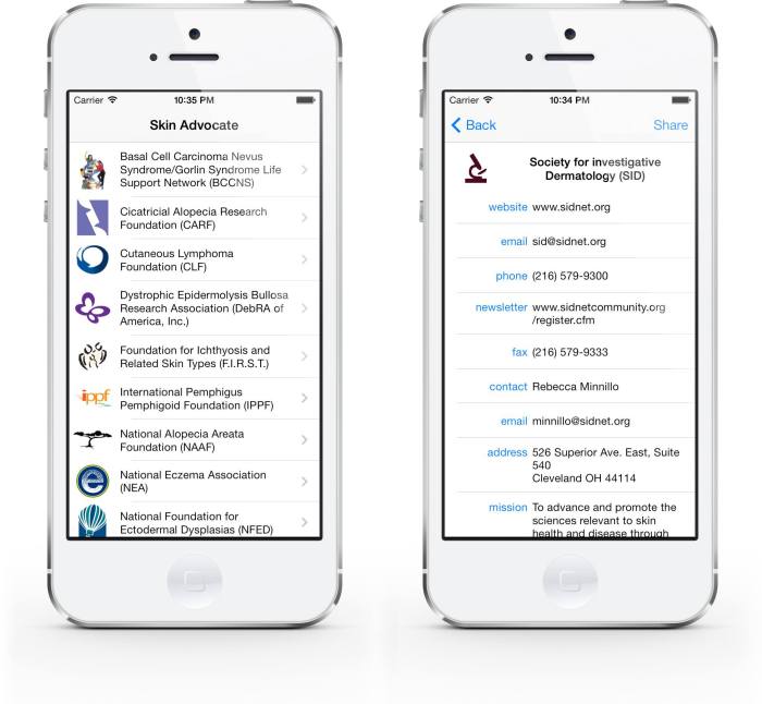 Skin Advocate Iphone App Graphics for Iphone 5